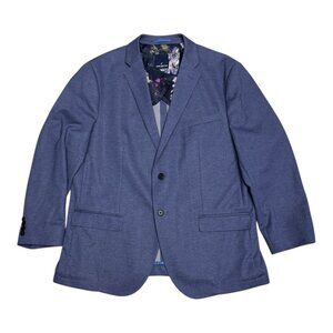 DANIEL HECHTER Floral Blue Luxury Designer Business Casual Blazer Jacket Men 48R